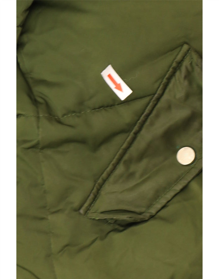 Giacca imbottita oversize con cappuccio da donna Topshop UK 10 piccola poliestere kaki