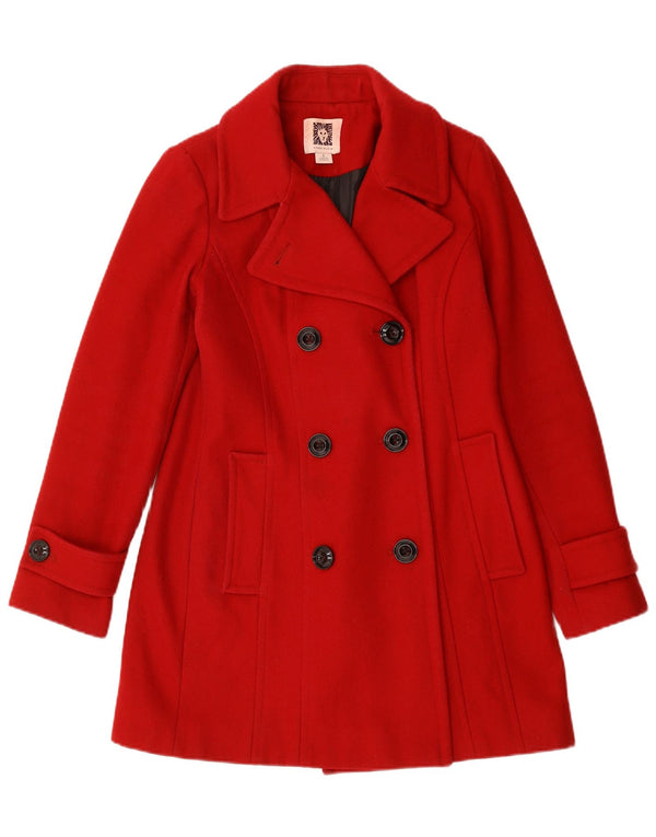 Cappotto doppiopetto da donna ANNE KLEIN UK 10 piccolo rosso