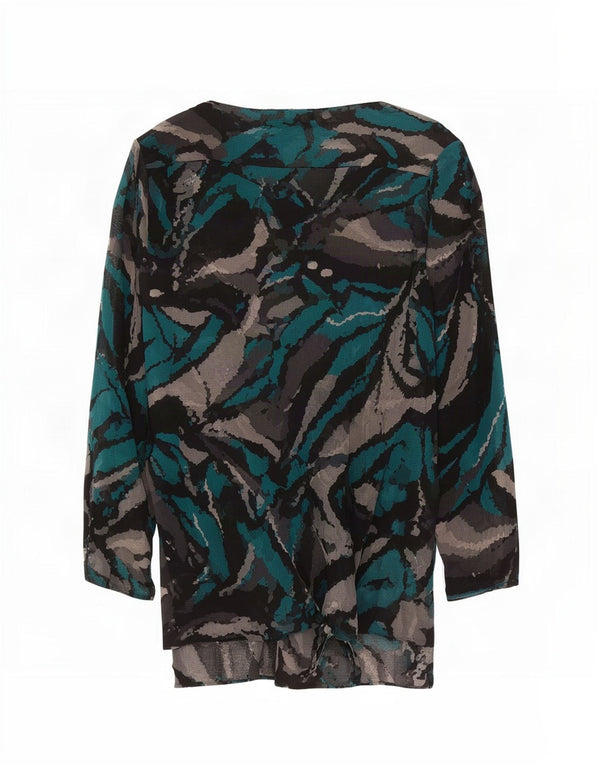 Coast Womens Abstract Pattern 3/4 Sleeve Blouse Top UK 16 Large Black Nylon