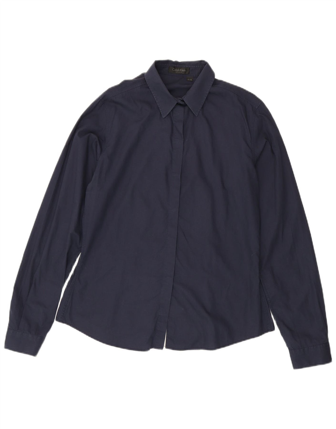 Camicia da donna Calvin Klein US 12 Large in cotone blu navy