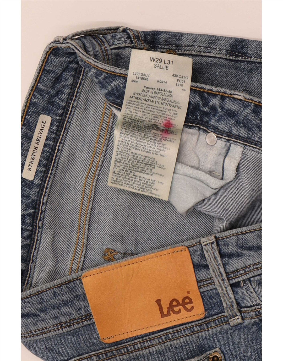Jeans slim Lee elasticizzati da uomo con cimosa W29 L31 in cotone blu