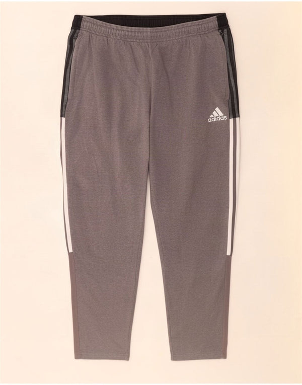 Pantaloni della tuta da donna Adidas UK 18 XL Cotone color block grigio