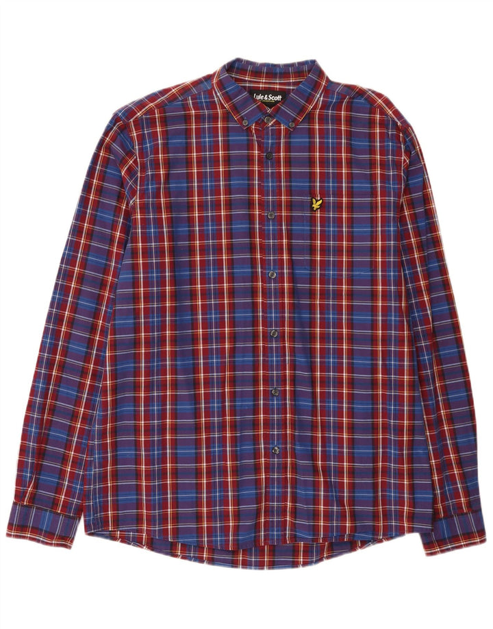 Camicia da uomo Lyle & Scott XL in cotone a quadri blu