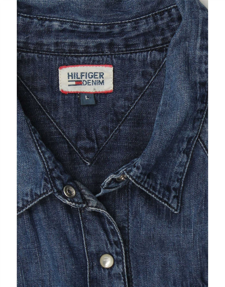 Camicia di jeans da donna Tommy Hilfiger UK 14 Large Blu Navy