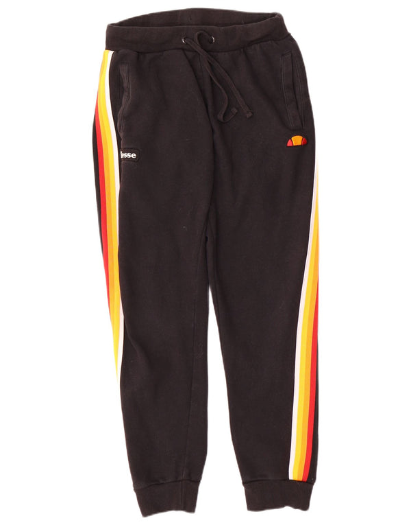 ELLESSE Pantaloni da tuta da donna Joggers UK 14 Medium Black Colourblock