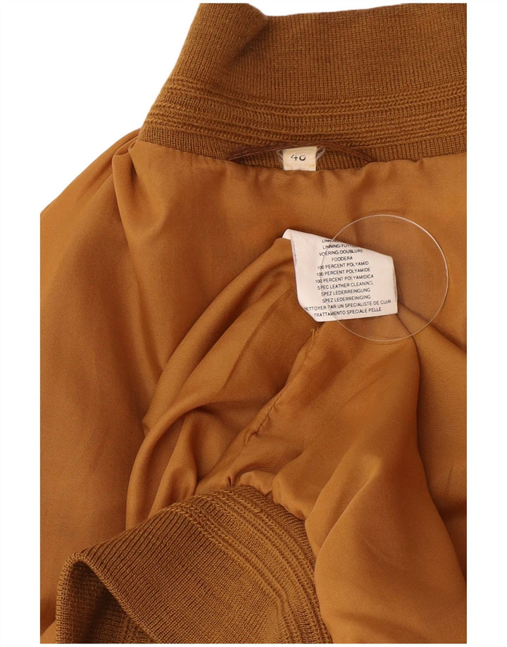 Giubbotto bomber vintage in pelle scamosciata da uomo IT 48 in pelle marrone medio