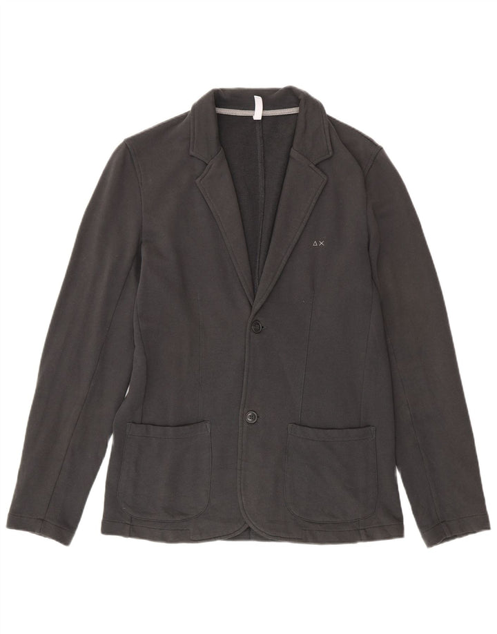 Giacca blazer da uomo a 2 bottoni Sun68 UK 40 grande cotone grigio