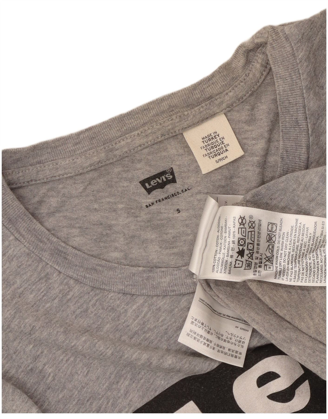 T-shirt grafica da uomo Levi's Top in cotone chiazzato grigio piccolo