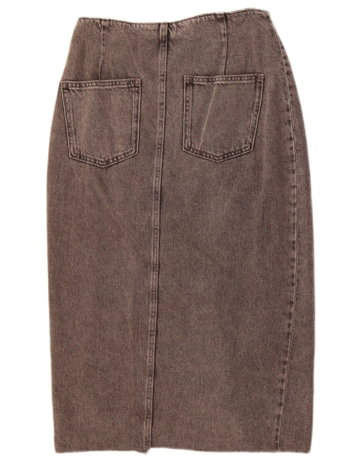 Gonna in denim Zara da donna XS W24 in cotone grigio