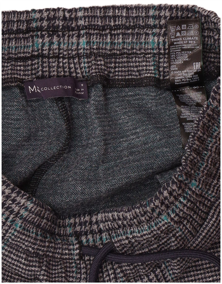 Pantaloni da tuta da donna MARKS & SPENCER UK 8 piccolo pied de poule grigio