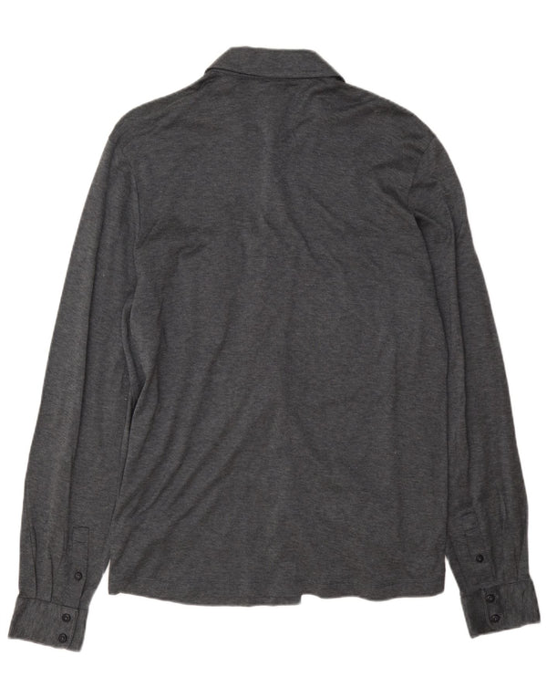 Camicia slim fit da uomo Hugo Boss grande in cotone grigio