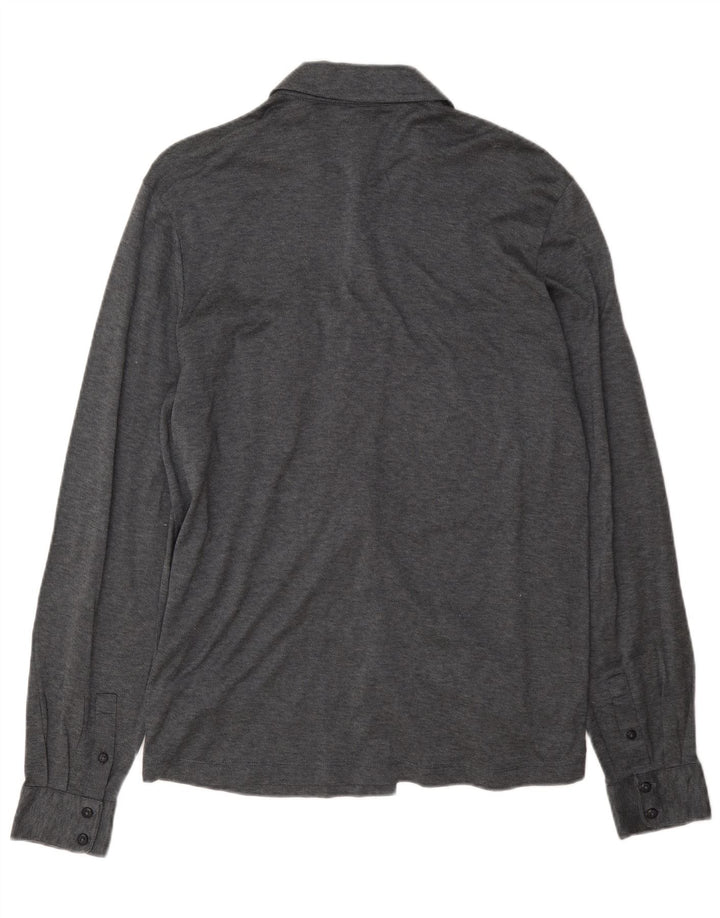 Camicia slim fit da uomo Hugo Boss grande in cotone grigio