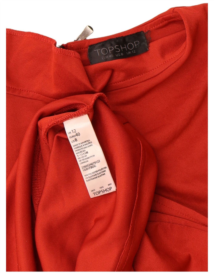 Abito t-shirt da donna Topshop UK 12 poliestere rosso medio