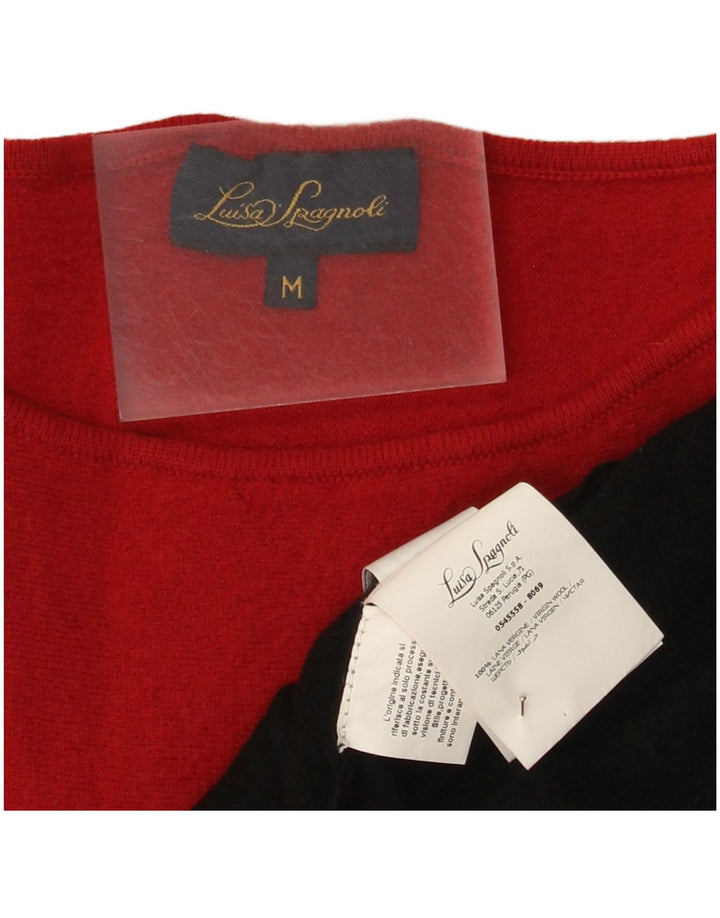 Abito maglione da donna Luisa Spagnoli UK 12 Lana color block rosso medio