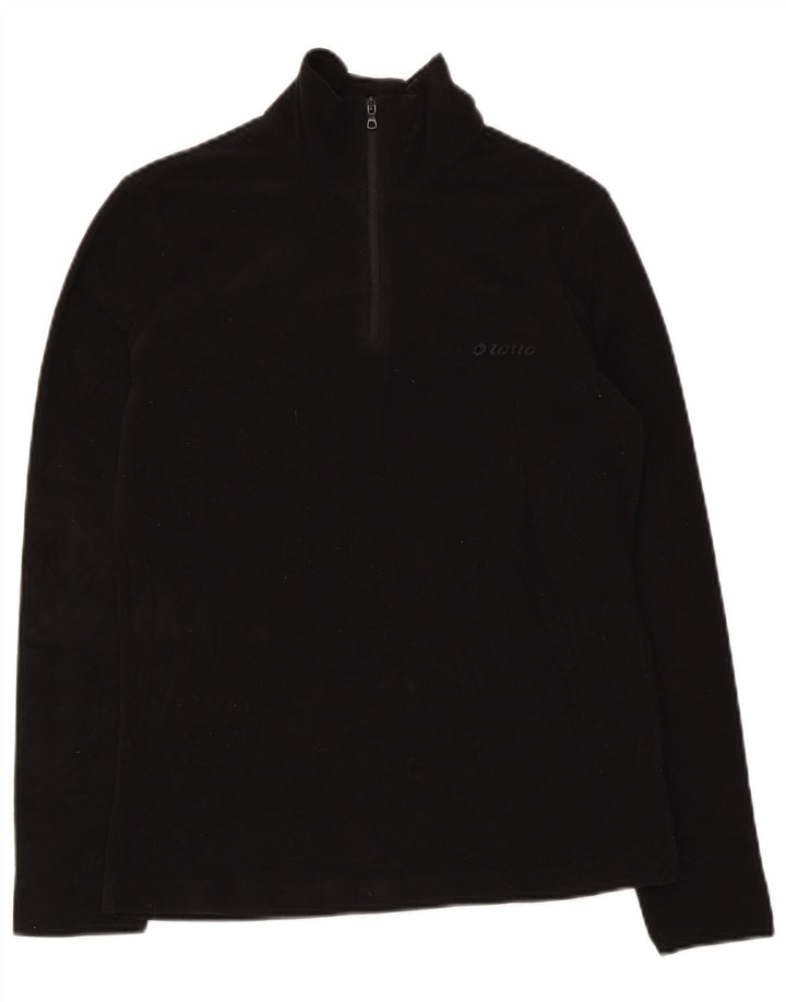 Maglione in pile da donna con collo con zip Lotto UK 10 piccolo poliestere nero