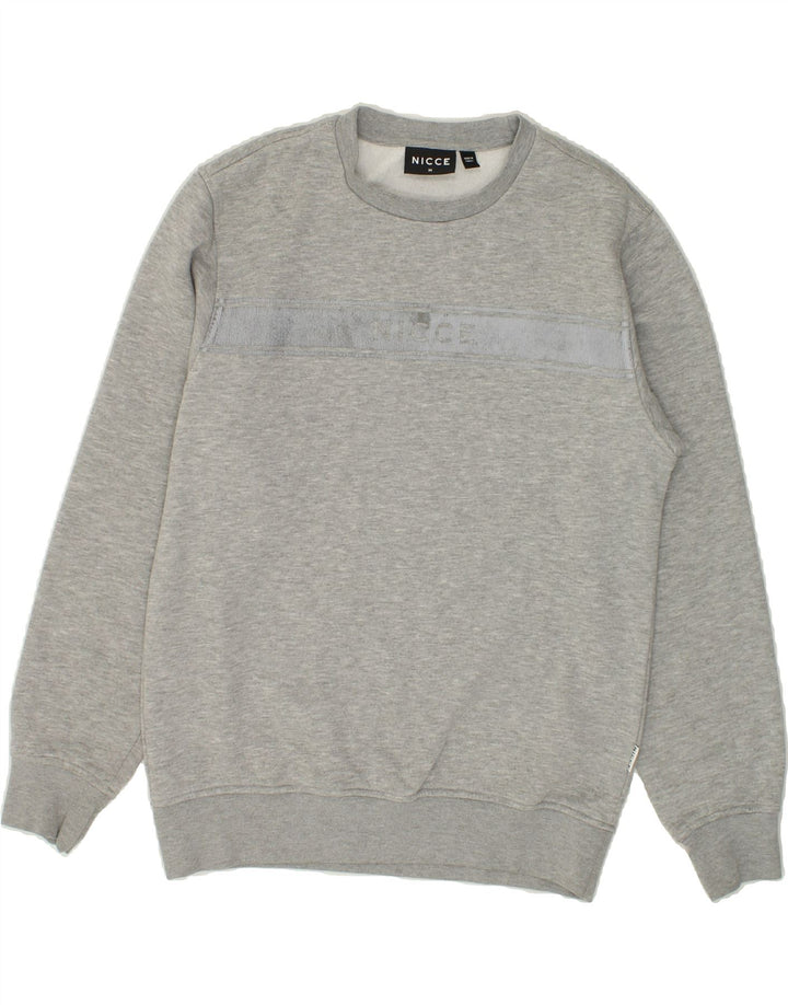 NICCE Mens Graphic Sweatshirt Jumper Medium Grey Cotton Vintage Nicce and Second-Hand Nicce from Messina Hembry 