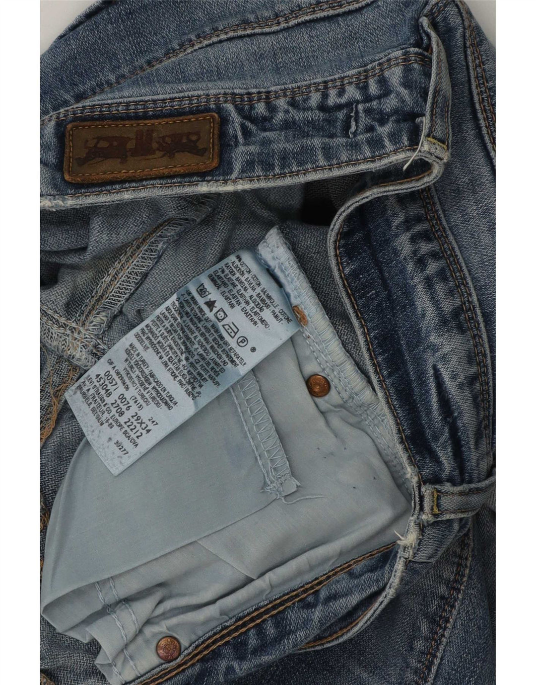 Jeans Levi's da donna 571 slim effetto consumato W29 L31 cotone blu