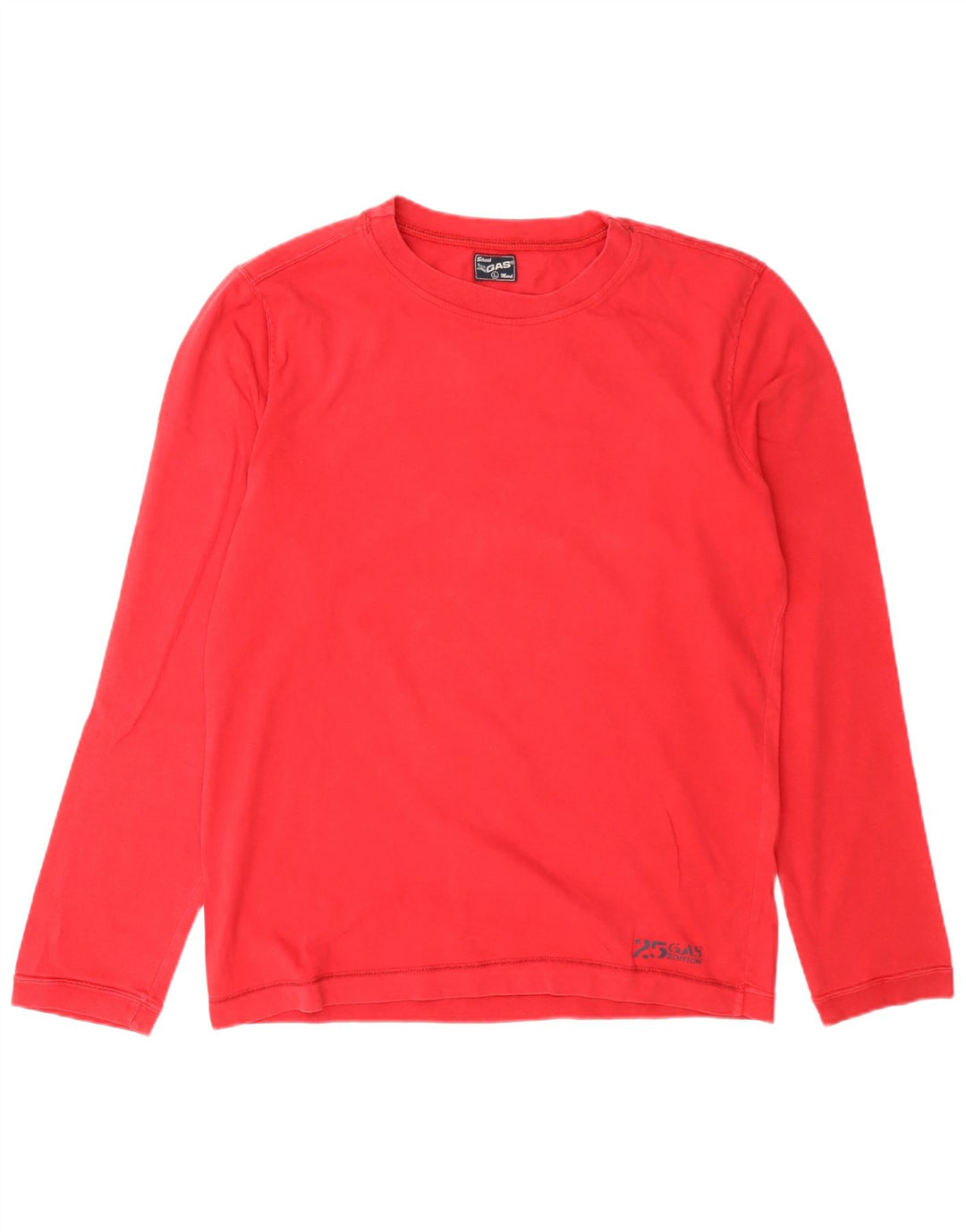 Gas Top Uomo Manica Lunga Large Rosso Cotone
