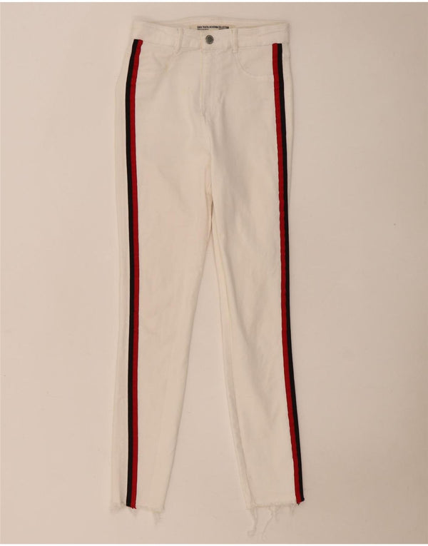 Jeans skinny Trafaluc da donna Zara EU 36 XS W26 L28 a righe bianche