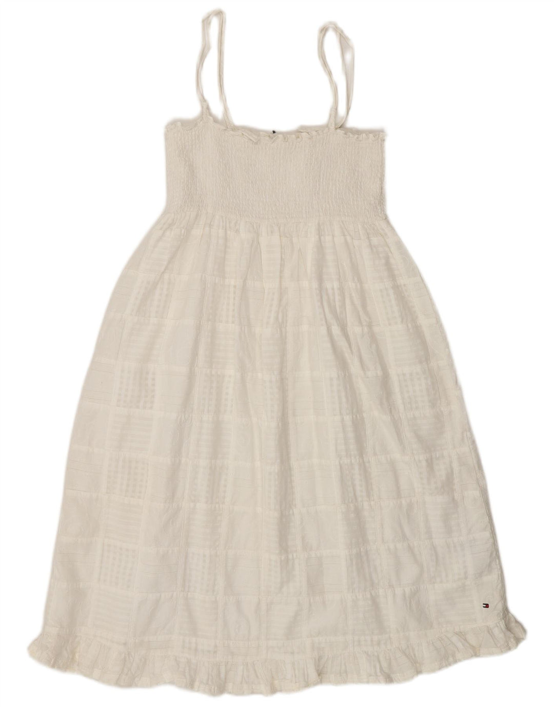 Tommy Hilfiger Womens Sundress UK 8 Small White Check Cotton