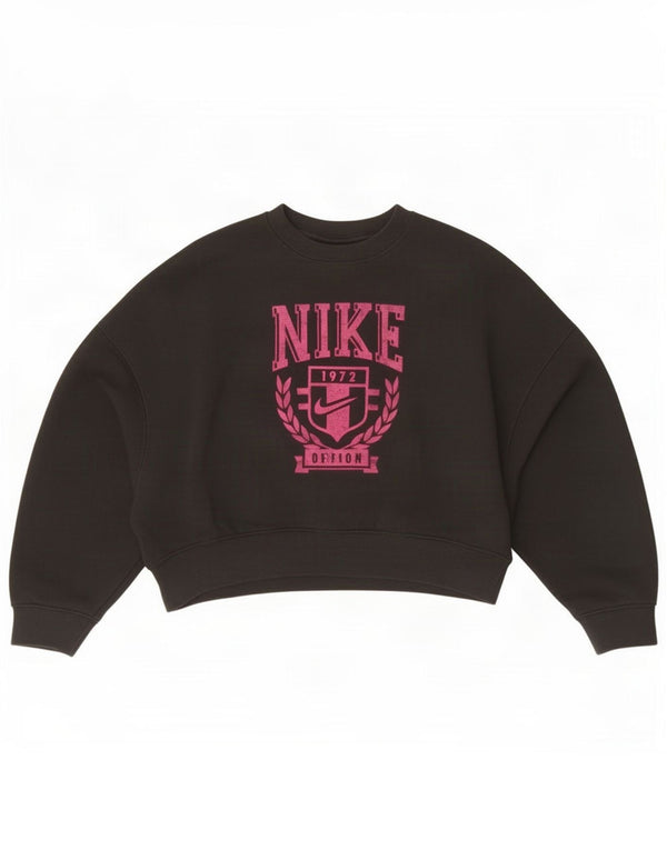 Felpa oversize con grafica Nike per ragazze, 5-6 anni, XS, cotone nero