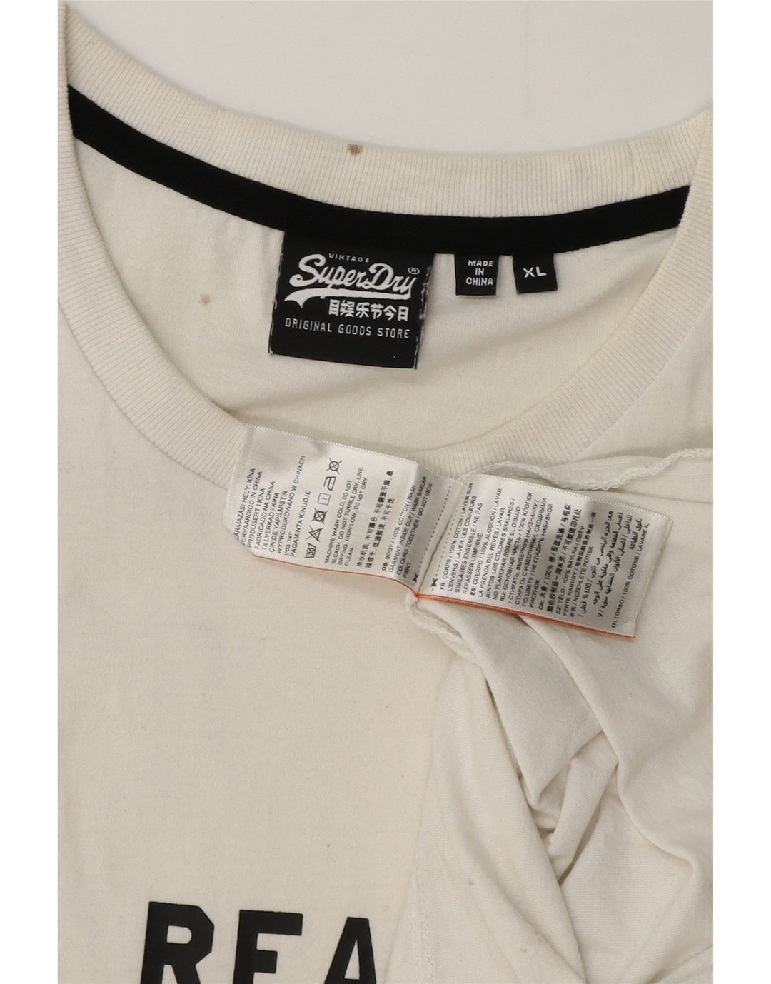 T-shirt grafica da uomo SUPERDRY Top XL in cotone bianco