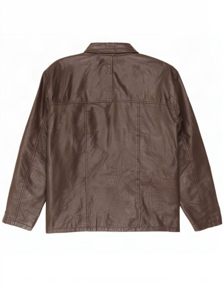 Giacca in pelle vintage da uomo UK 42 XL Marrone