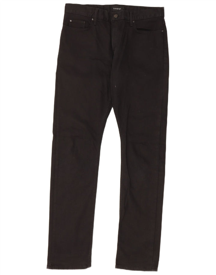 Jeans slim autografati da uomo Marks & Spencer W32 L33 cotone nero