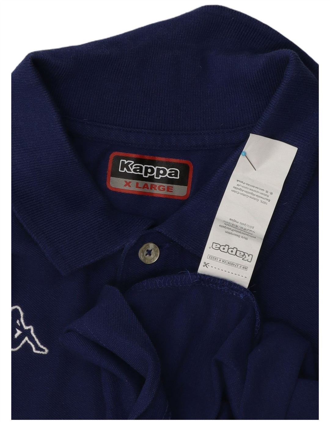 Polo grafica da uomo Kappa XL in cotone blu