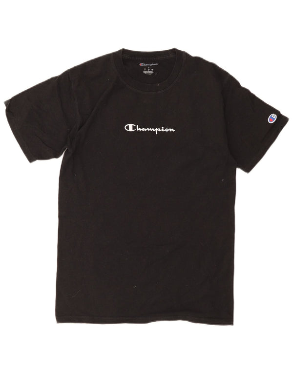 T-shirt grafica da uomo Champion Top piccola in cotone nero