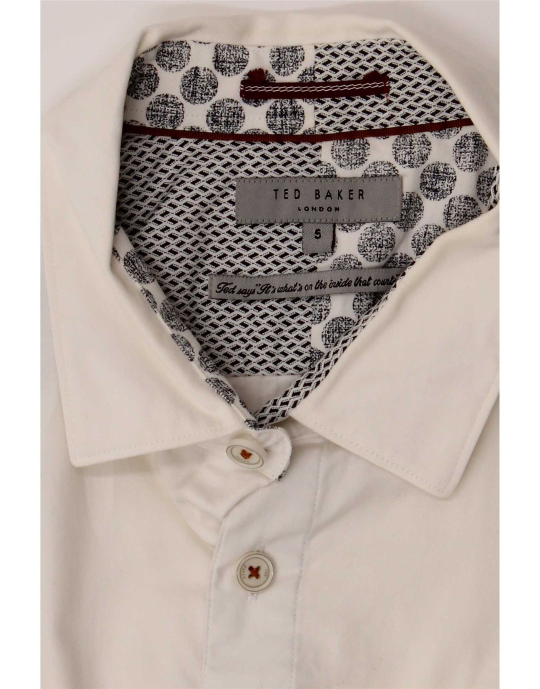 Camicia da uomo Ted Baker taglia 5 XL cotone bianco