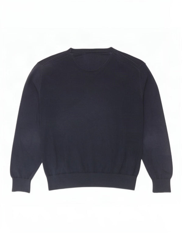 Maglione da uomo con scollo a V Timberland in cotone medio blu navy