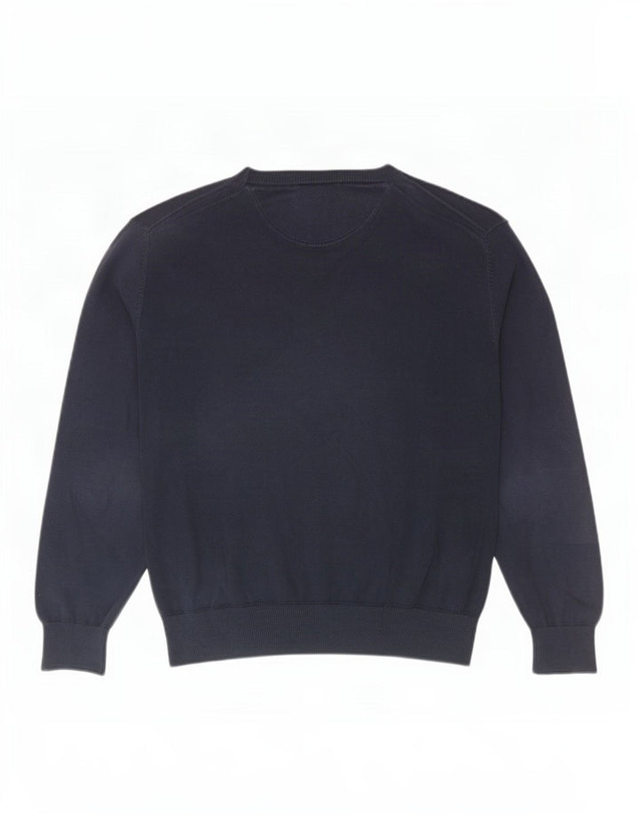 Maglione da uomo con scollo a V Timberland in cotone medio blu navy