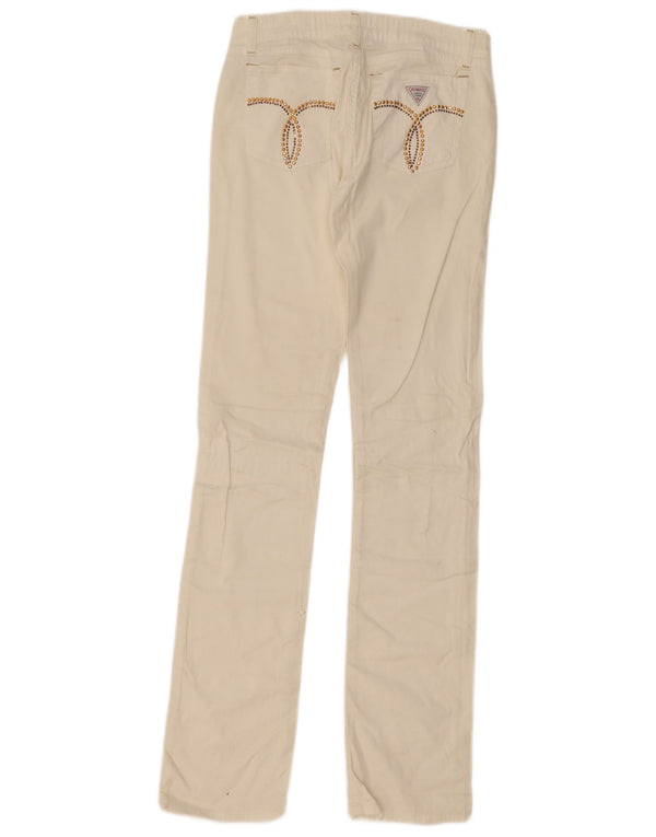 Pantaloni casual slim da donna Fiorucci W27 L34 cotone bianco sporco