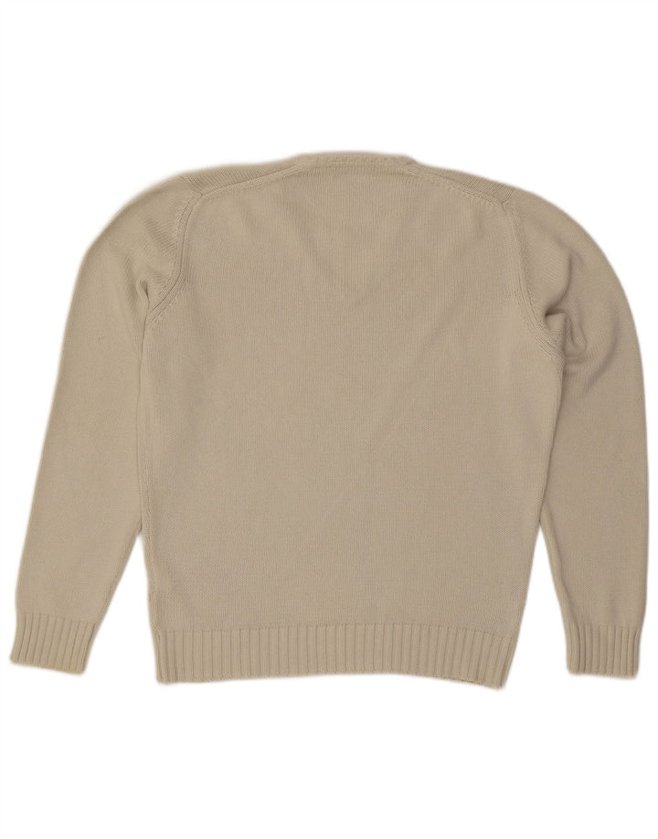 Maglione Zara da uomo con scollo a V in cotone beige medio