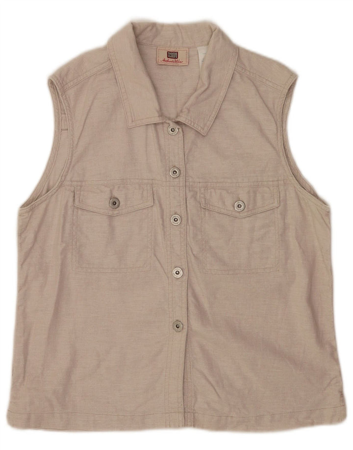 Camicetta senza maniche da donna Faded Glory UK 16 Lino grigio grande