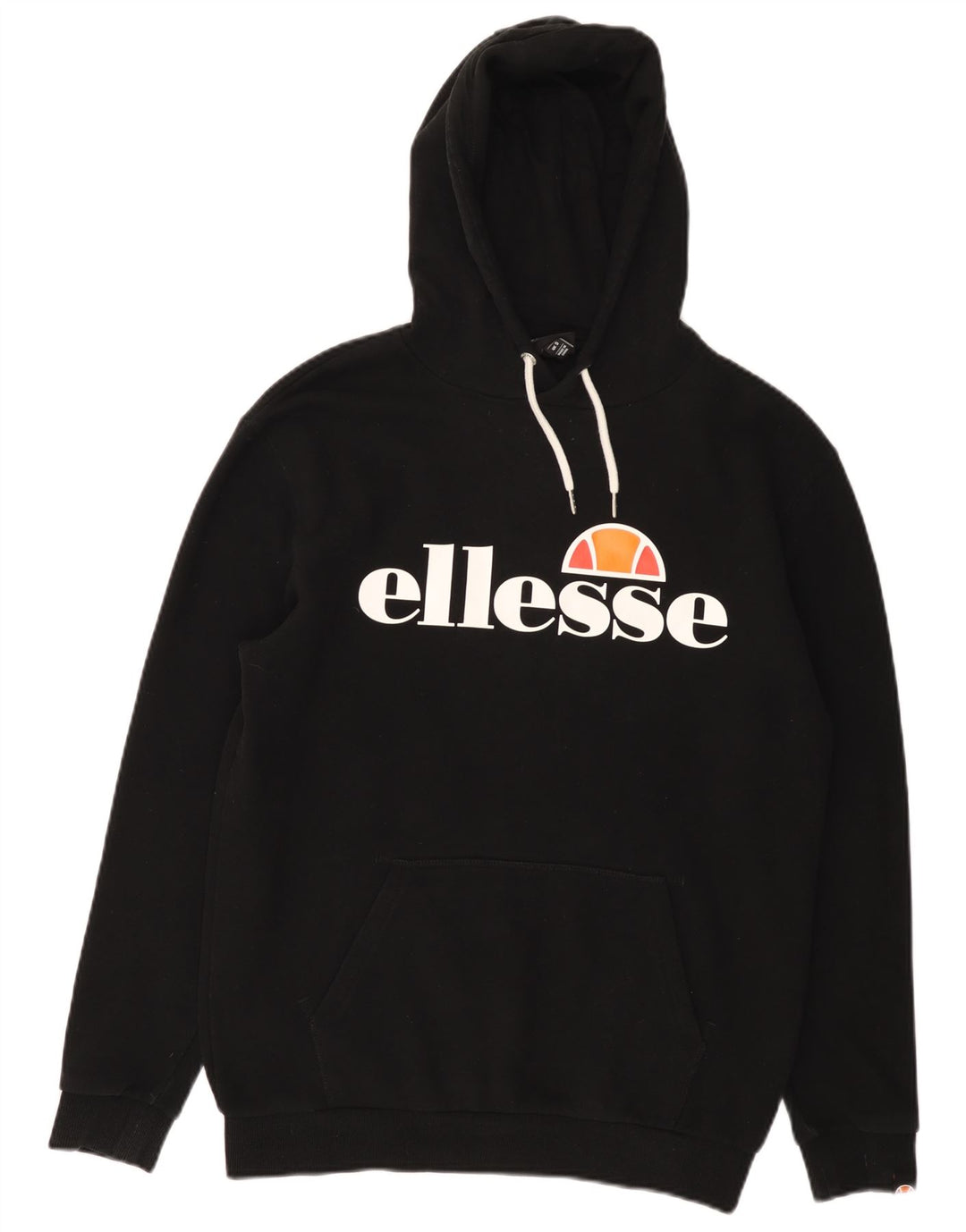 Felpa con cappuccio grafica da uomo Ellesse piccola in cotone nero