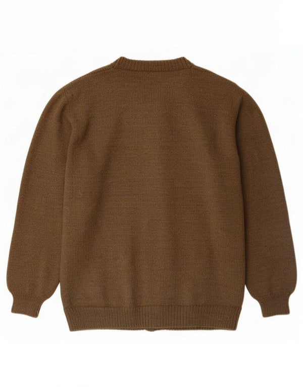 Maglione cardigan da uomo vintage XL marrone geometrico