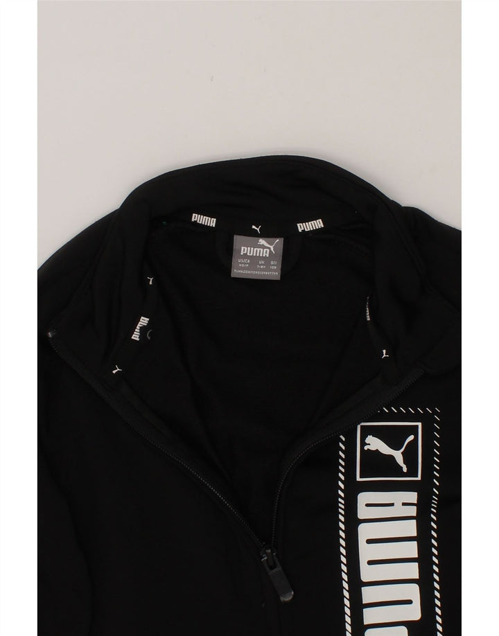 PUMA Boys Graphic Tracksuit Top Jacket 7-8 Years Black Vintage Puma and Second-Hand Puma from Messina Hembry 