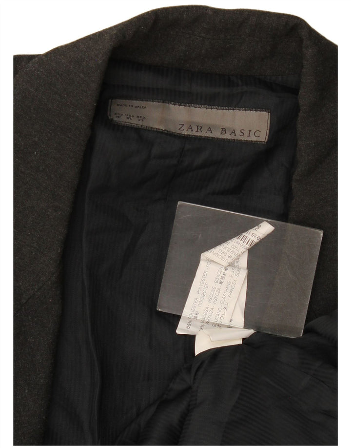 Giacca blazer a 1 bottone da donna Zara UK 16 XL poliestere grigio