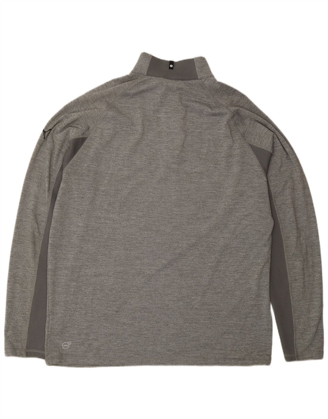 Maglia da ginnastica PUMA da uomo con zip e collo XL in poliestere grigio