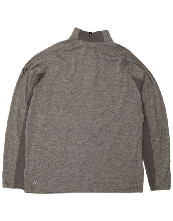 Maglia da ginnastica PUMA da uomo con zip e collo XL in poliestere grigio