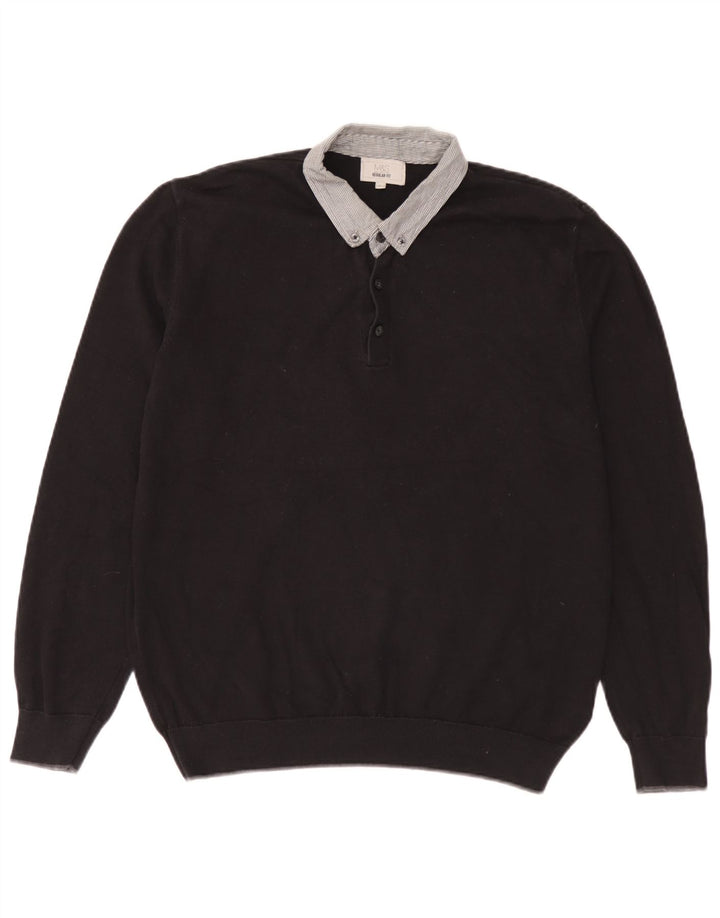 Maglione maglione collo alto vestibilità regolare da uomo Marks & Spencer grande nero