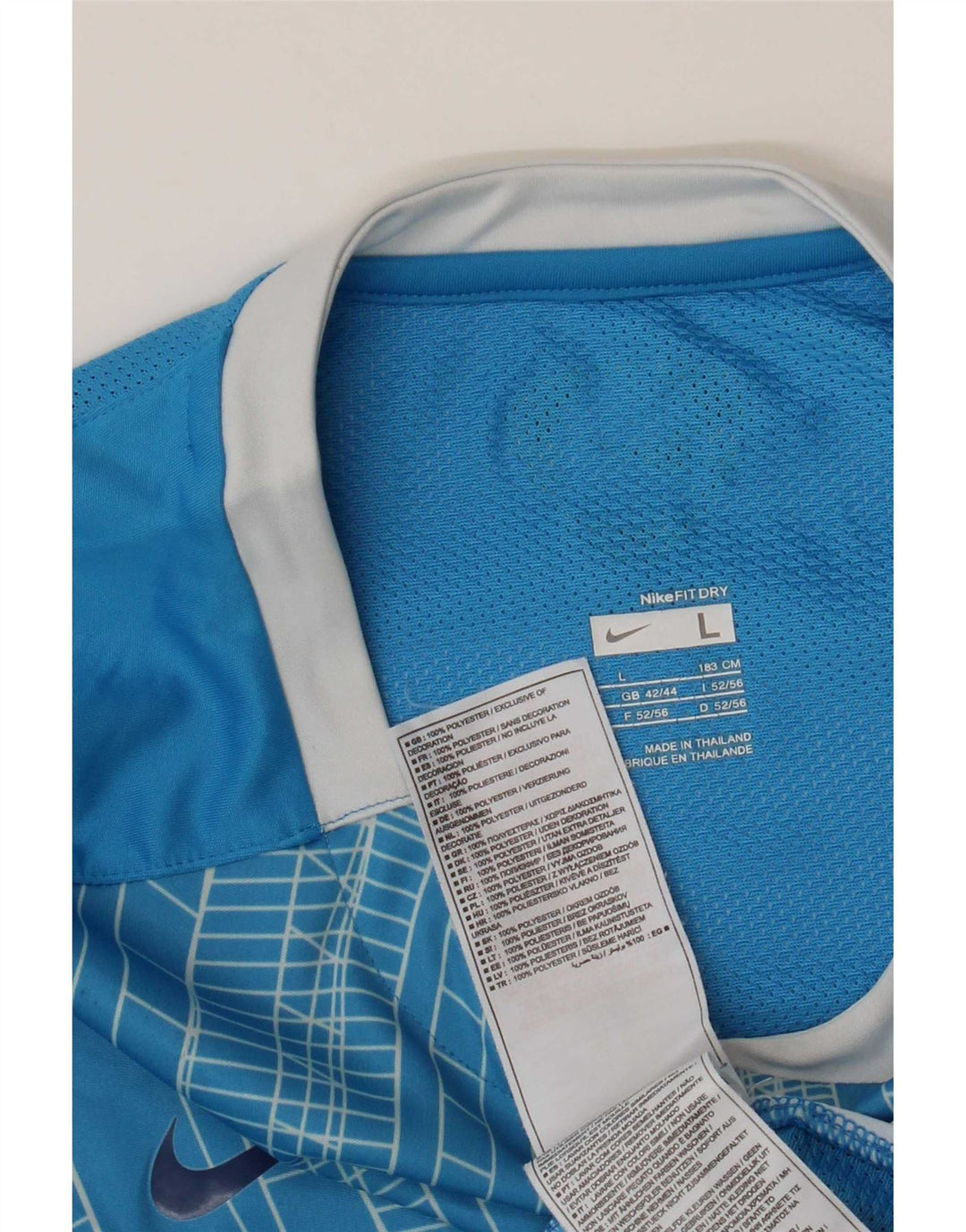 T-shirt da uomo Nike Top UK 42/44 grande poliestere geometrico blu
