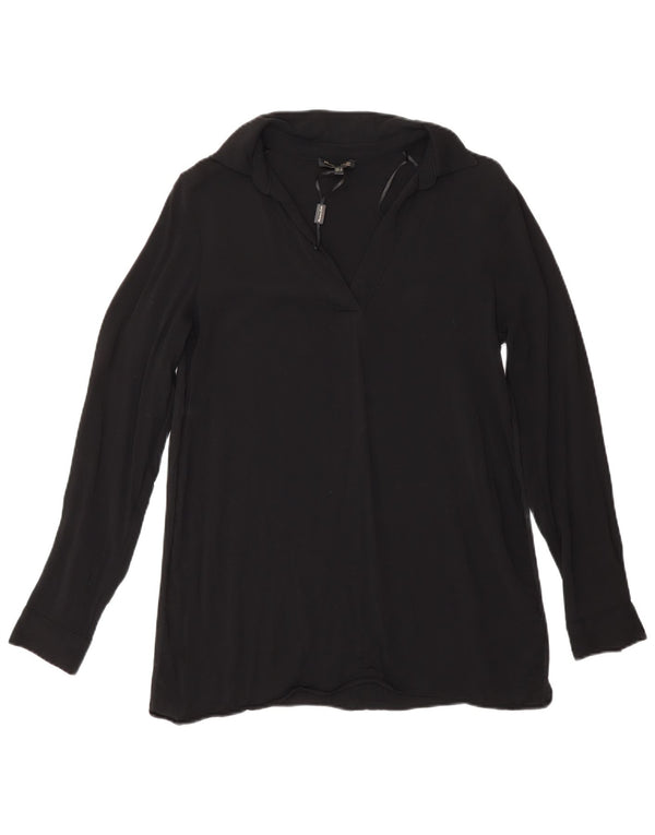 Camicetta a maniche lunghe da donna Massimo Dutti UK 10 piccola viscosa nera