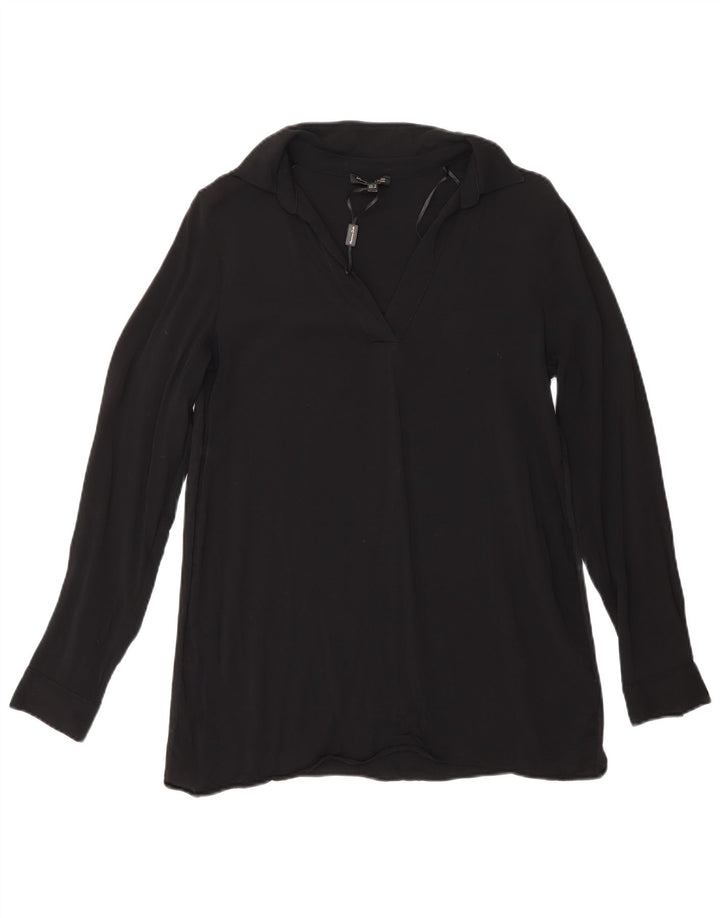 Camicetta a maniche lunghe da donna Massimo Dutti UK 10 piccola viscosa nera