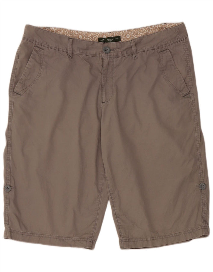 Pantaloncini chino da donna Eddie Bauer US 12 Large W34 cotone grigio
