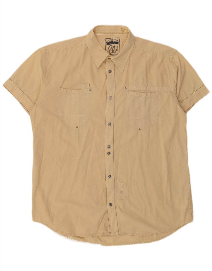 Camicia a maniche corte da uomo WRANGLER 2XL cotone beige
