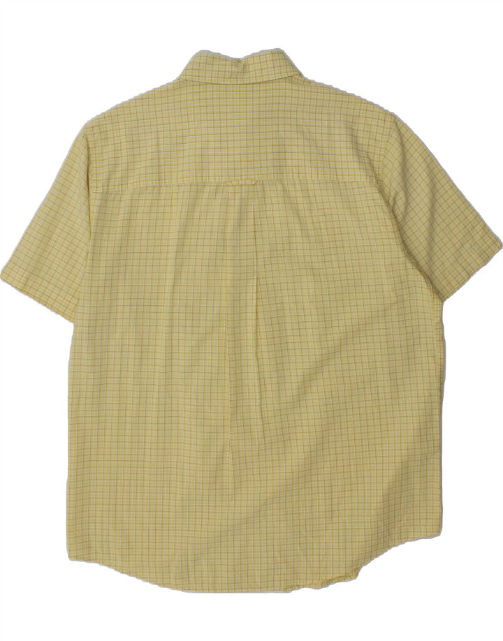 CHAPS Mens Short Sleeve Shirt Large Yellow Check Vintage Chaps and Second-Hand Chaps from Messina Hembry 