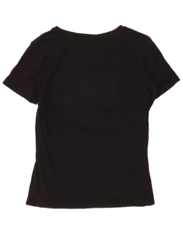 Guess T-shirt grafica da donna Top UK 10 Small Nera